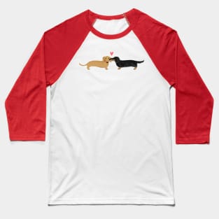 Dachshunds Love | Cute Wiener Dogs with Heart Baseball T-Shirt